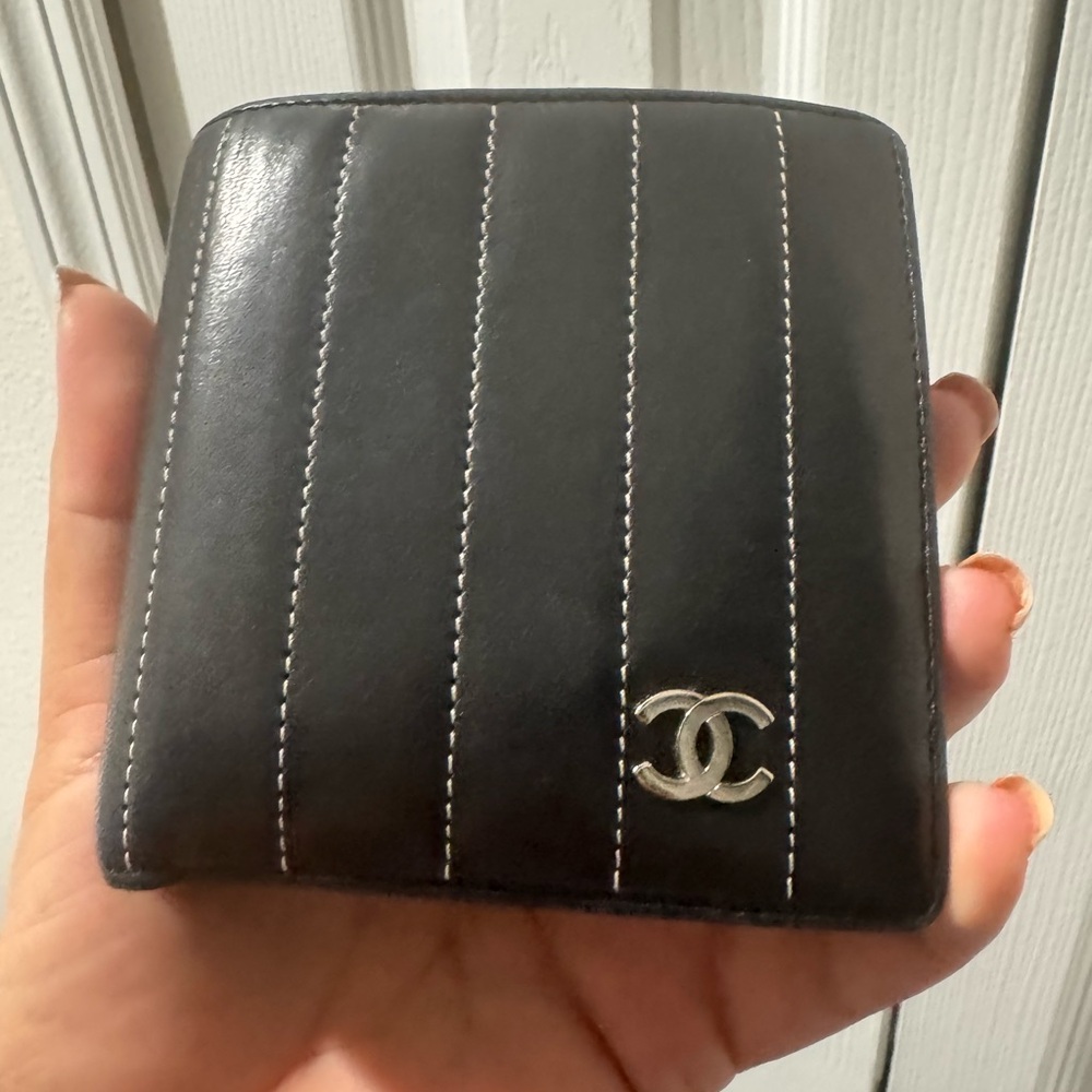 Chanel lambskin Black Leather Wallet W/COA - Picture 14 of 16